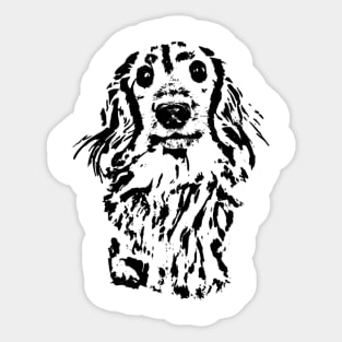 Long Haired Dachshund Sketch Sticker